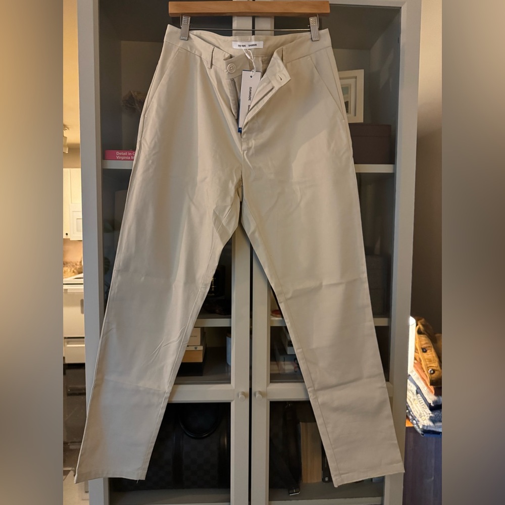 Samsoe Samsoe Frankie Trousers in Light Tan, Size 54